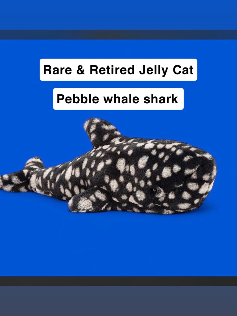 Jellycat Pebble Whale Shark - Rare & Retired